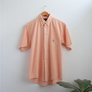Vintage Alexander Julian Orange and White Button Down Sz: M